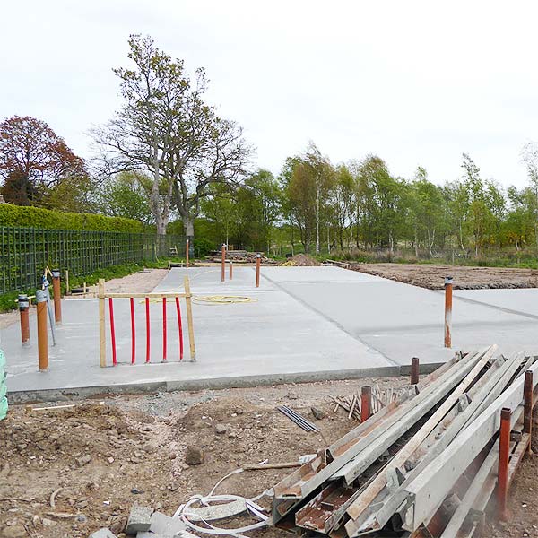 first concrete pour in May 2015 all slab penetrations neatly in place